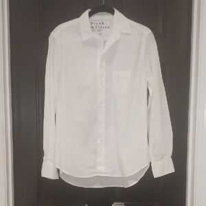 Frank & Eileen Crisp White Eileen Casual Cotton Relaxed Button Up Blouse Size XS